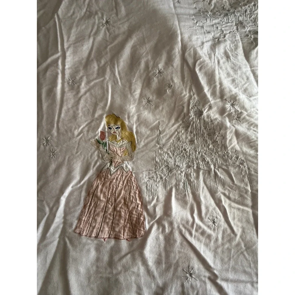 Pottery Barn Kids Disney Princess Quilt Full/Queen Pink Mary Blair Embroidered